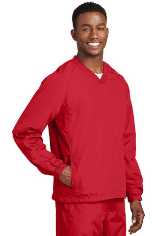 Sport-Tek V-Neck Raglan Wind Shirt (True Red)