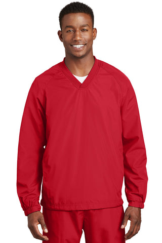 Sport-Tek V-Neck Raglan Wind Shirt (True Red)