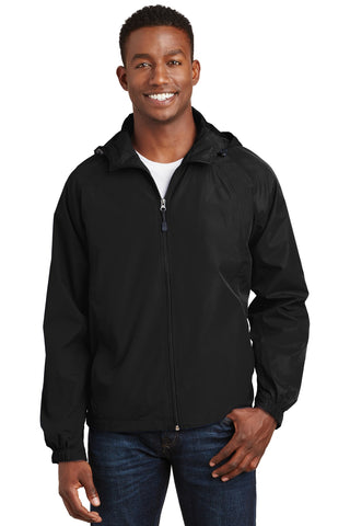 Sport-Tek Hooded Raglan Jacket (Black)