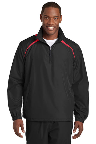 Sport-Tek 1/2-Zip Wind Shirt (Black/ True Red)