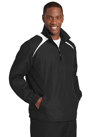 Sport-Tek 1/2-Zip Wind Shirt (Black/ White)