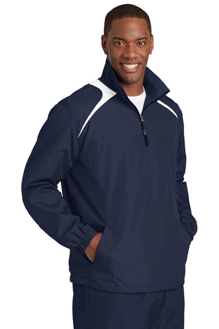 Sport-Tek 1/2-Zip Wind Shirt (True Navy/ White)