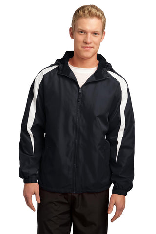 Sport-Tek Fleece-Lined Colorblock Jacket (Black/ White)