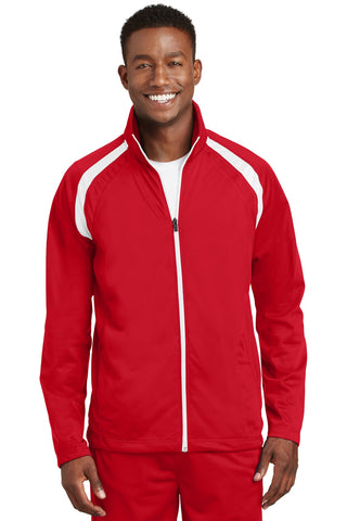 Sport-Tek Tricot Track Jacket (True Red/ White)