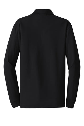 Port Authority Long Sleeve Core Classic Pique Polo (Deep Black)