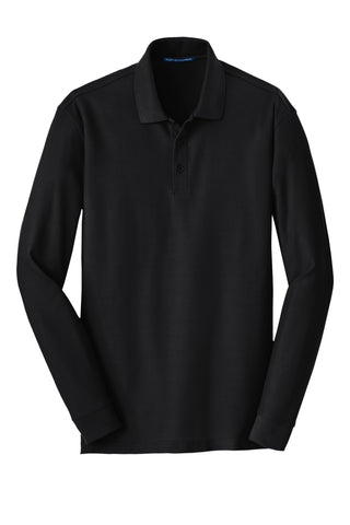 Port Authority Long Sleeve Core Classic Pique Polo (Deep Black)