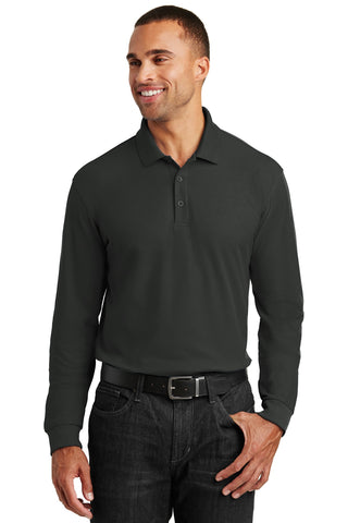 Port Authority Long Sleeve Core Classic Pique Polo (Deep Black)