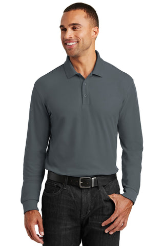 Port Authority Long Sleeve Core Classic Pique Polo (Graphite)