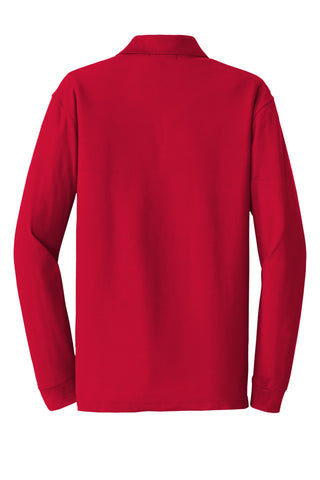 Port Authority Long Sleeve Core Classic Pique Polo (Rich Red)