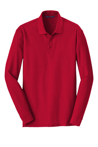 Port Authority Long Sleeve Core Classic Pique Polo (Rich Red)