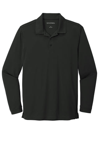 Port Authority Dry Zone UV Micro-Mesh Long Sleeve Polo (Deep Black)