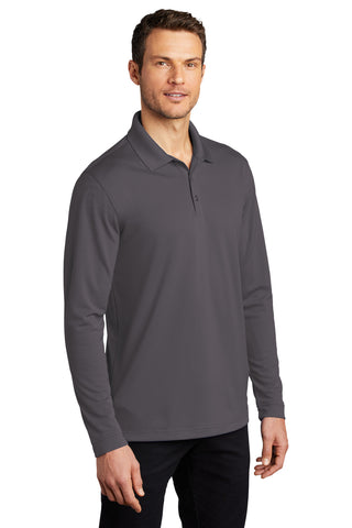 Port Authority Dry Zone UV Micro-Mesh Long Sleeve Polo (Graphite)