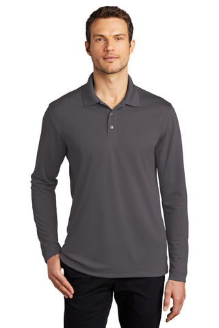 Port Authority Dry Zone UV Micro-Mesh Long Sleeve Polo (Graphite)