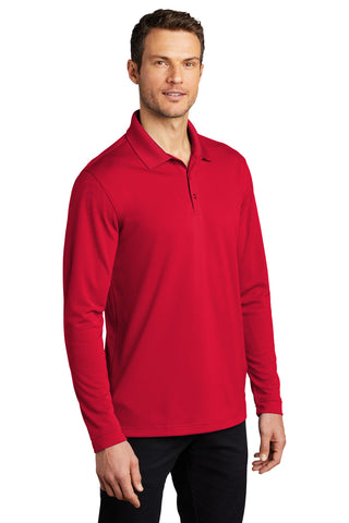 Port Authority Dry Zone UV Micro-Mesh Long Sleeve Polo (Rich Red)