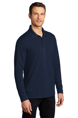 Port Authority Dry Zone UV Micro-Mesh Long Sleeve Polo (River Blue Navy)