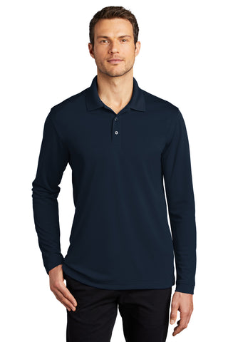 Port Authority Dry Zone UV Micro-Mesh Long Sleeve Polo (River Blue Navy)