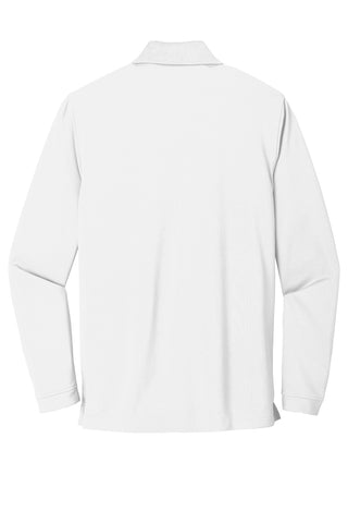 Port Authority Dry Zone UV Micro-Mesh Long Sleeve Polo (White)