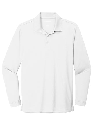 Port Authority Dry Zone UV Micro-Mesh Long Sleeve Polo (White)