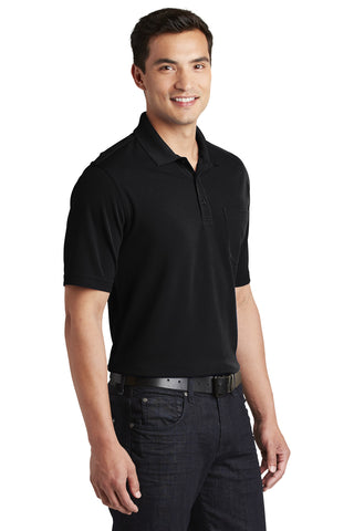 Port Authority Dry Zone UV Micro-Mesh Pocket Polo (Deep Black)