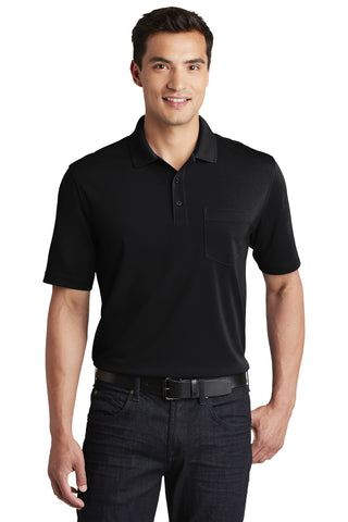 Port Authority Dry Zone UV Micro-Mesh Pocket Polo (Deep Black)