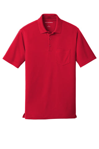 Port Authority Dry Zone UV Micro-Mesh Pocket Polo (Rich Red)