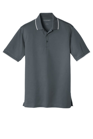 Port Authority Dry Zone UV Micro-Mesh Tipped Polo (Graphite/ White)