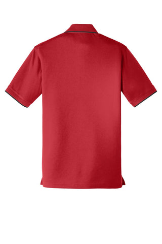 Port Authority Dry Zone UV Micro-Mesh Tipped Polo (Rich Red/ Deep Black)