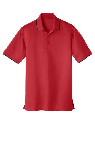 Port Authority Dry Zone UV Micro-Mesh Tipped Polo (Rich Red/ Deep Black)