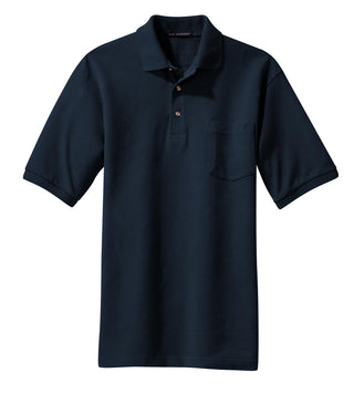 Port Authority Heavyweight Cotton Pique Polo with Pocket (Navy)