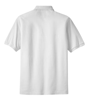 Port Authority Heavyweight Cotton Pique Polo with Pocket (White)