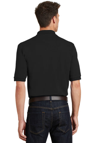 Port Authority Heavyweight Cotton Pique Polo with Pocket (Black)