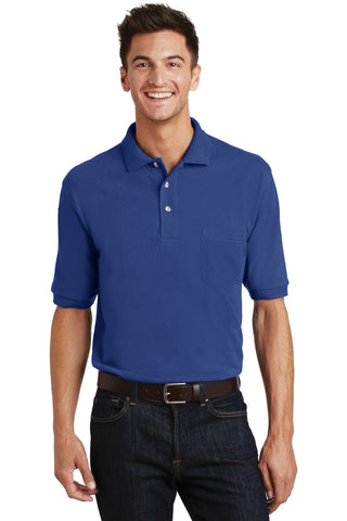 Port Authority Heavyweight Cotton Pique Polo with Pocket (Royal)