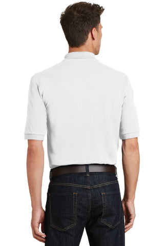 Port Authority Heavyweight Cotton Pique Polo with Pocket (White)