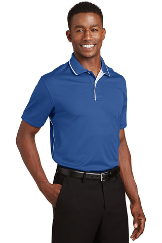 Sport-Tek Dri-Mesh Polo with Tipped Collar and Piping (Royal/ White)