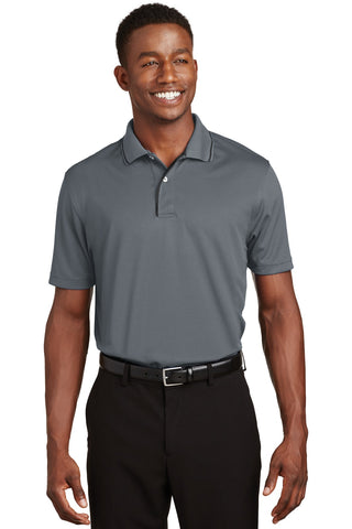 Sport-Tek Dri-Mesh Polo with Tipped Collar and Piping (Steel/ Black)