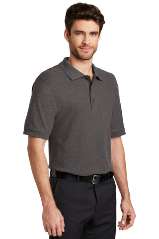 Port Authority Extended Size Silk Touch Polo (Charcoal Heather Grey)