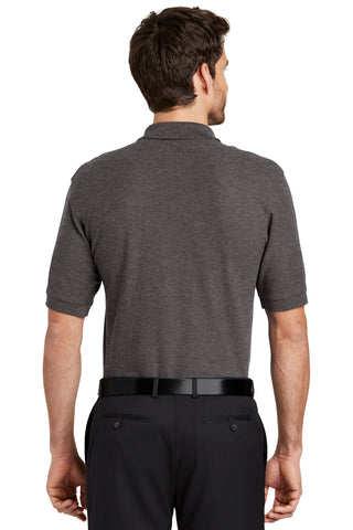 Port Authority Extended Size Silk Touch Polo (Charcoal Heather Grey)