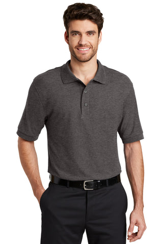 Port Authority Extended Size Silk Touch Polo (Charcoal Heather Grey)