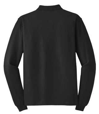 Port Authority Silk Touch Long Sleeve Polo (Black)