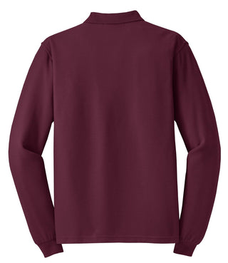 Port Authority Silk Touch Long Sleeve Polo (Burgundy)