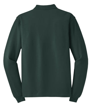 Port Authority Silk Touch Long Sleeve Polo (Dark Green)