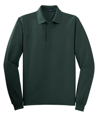 Port Authority Silk Touch Long Sleeve Polo (Dark Green)