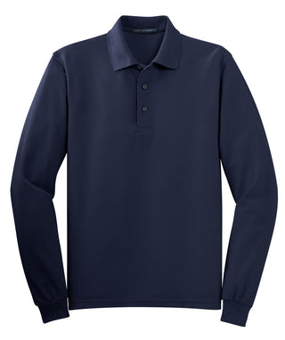 Port Authority Silk Touch Long Sleeve Polo (Navy)