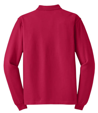 Port Authority Silk Touch Long Sleeve Polo (Red)