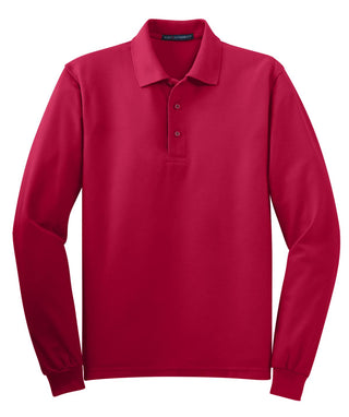 Port Authority Silk Touch Long Sleeve Polo (Red)