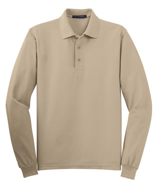 Port Authority Silk Touch Long Sleeve Polo (Stone)