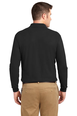 Port Authority Silk Touch Long Sleeve Polo (Black)