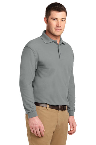 Port Authority Silk Touch Long Sleeve Polo (Cool Grey)