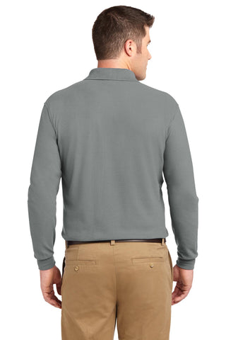 Port Authority Silk Touch Long Sleeve Polo (Cool Grey)