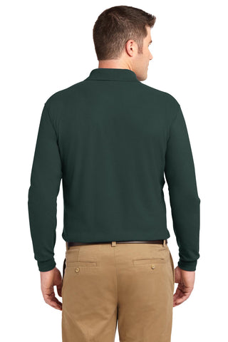 Port Authority Silk Touch Long Sleeve Polo (Dark Green)